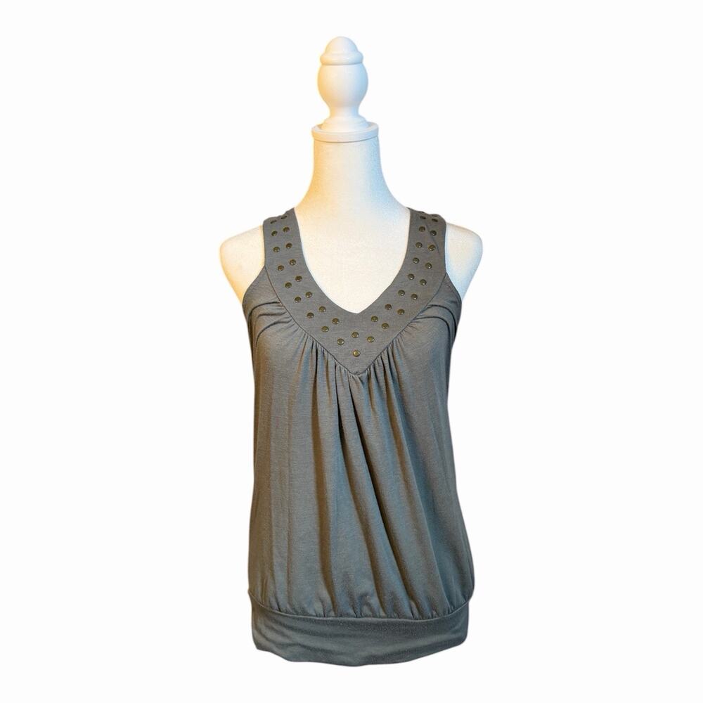 Candy Rain Studded Sleeveless Gray Top Size S
